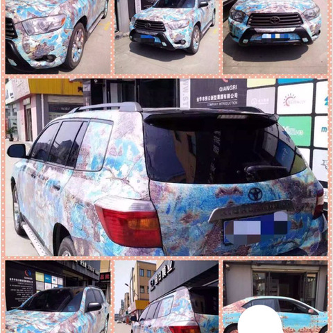 Película de revestimiento de vinilo cepillado de Metal para coche, pegatinas de diseño para Interior y Exterior, pintura al óxido mate antirrobo, 50x150cm, 2 uds. ► Foto 1/6