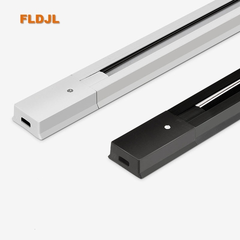 Riel de luz LED de pista, sistema de 2 cables de aluminio blanco y negro, 0,5 M, 1M, pista universal para foco ► Foto 1/6