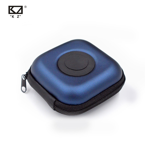 KZ PU bolsa de Color azul Logo de alta calidad paquete en auriculares funda de protección 85mm x 85mm x 40mm cajas de almacenamiento tienda oficial ► Foto 1/5