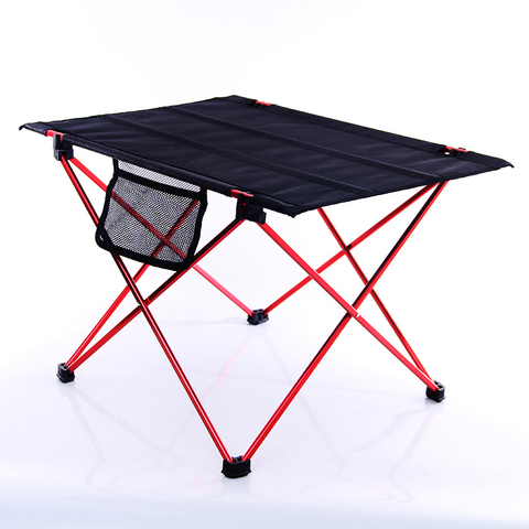 Mesa plegable portátil para acampar al aire libre, ultraligera, de aluminio, para barbacoa, Picnic, senderismo, pesca, escritorio plegable ultraligero, 6061 ► Foto 1/6