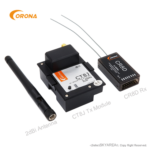 Corona 2,4 Ghz JR Graupner y módulo de Rx Kit Combo CR4D CR8D + CT8J (V2 DSSS) ► Foto 1/3