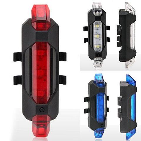 Luz trasera de advertencia de seguridad para bicicleta, 5 LED, recargable vía USB, novedad ► Foto 1/6