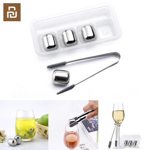 Original Xiaomi Mijia círculo alegría cubo de hielo de acero inoxidable 304 lavable uso a largo plazo de hielo para corchos de vino de jugo de fruta ► Foto 1/6