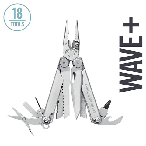 LEATHERMAN-multiherramienta Wave Plus, cortador de alambre reemplazable prémium y tijeras de acción de resorte, acero inoxidable ► Foto 1/6