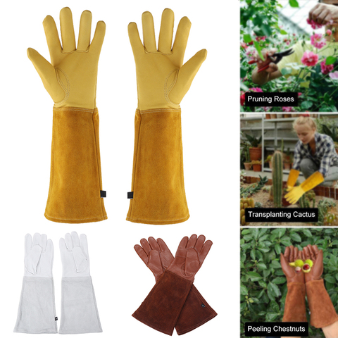 Guantes de jardinería de alta resistencia, guante de poda rosa, a prueba de espinas, de manga larga, para trabajo de soldadura de jardín, 1 par ► Foto 1/6