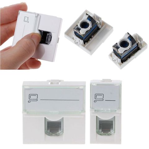 Módulo de red CAT6, enchufe de información RJ45 8P8C, adaptador de conector, conector Keystone, placa de pared estándar ► Foto 1/6