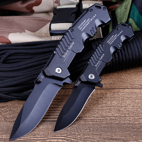 Cuchillo de bolsillo plegable para exteriores cuchillo táctico de supervivencia para acampar, senderismo, caza, para herramientas de defensa personal EDC, 7,87 ''/5,91'' ► Foto 1/5