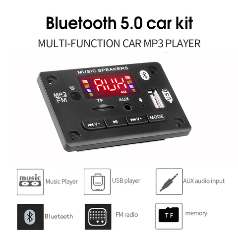 KEBIDU-Módulo de placa decodificadora de MP3 con Bluetooth 5,0 para coche, USB reproductor MP3, WMA WAV, módulo de tarjeta TF, 5 v, 12v ► Foto 1/6