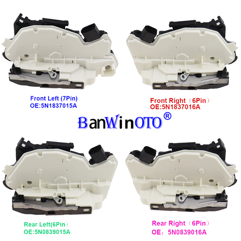 Mecanismo de cerradura de puerta para coche, actuador de pestillo Central compatible con VW Amarok Tiguan Lavida Passat CC Skoda Fabia, asiento impresionante Ibiza 5N1837015A ► Foto 1/6