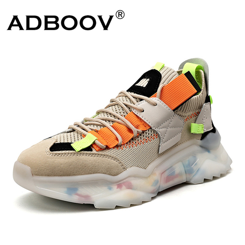 Nuevos zapatos de calle transpirables ADBOOV, zapatillas de deporte a la moda con suela transparente para hombre ► Foto 1/6