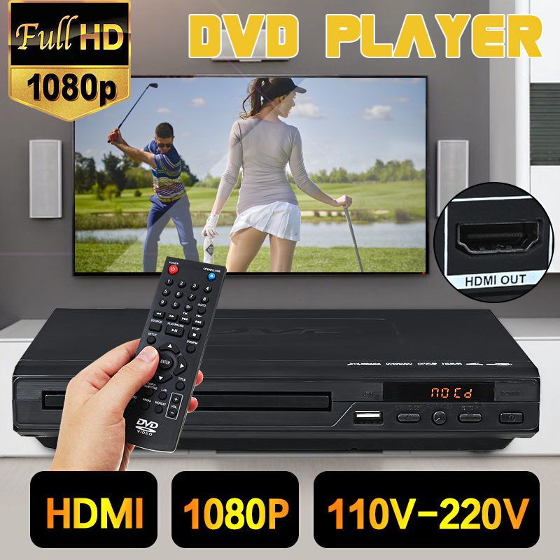 Casa 1080P HD reproductor de DVD compatible con HDMI USB Digital Multimedia DVD TV compatible con HDMI CD SVCD VCD MP3 MP4 Video ► Foto 1/6