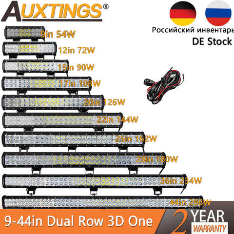 Auxtings 12 ''22'' 20 pulgadas 12V 24V todo terreno led barra de luz punto Combo 20'' luz led de trabajo de 126W para Jeep Car 4WD camión SUV ATV ► Foto 1/6