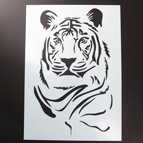 Plantillas para pared Animal Tigre DIY capas pintura libro de recortes colorear repujado álbum papel decorativo tarjeta plantilla reutilizable ► Foto 1/6