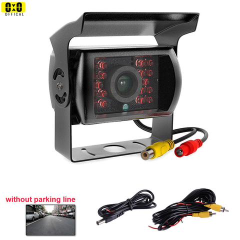 Cámara de visión nocturna IR antiniebla para coche y camión, 18 LED, resistente al agua IP68, con cable de marcha atrás, CCD, de respaldo, Universal, 12V-24V ► Foto 1/6