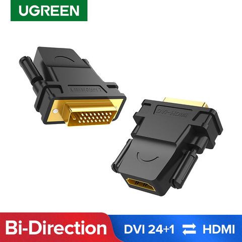 Ugreen-adaptador DVI a HDMI, DVI-D bidireccional 24 + 1 macho a HDMI hembra, convertidor de Cable conector para HDTV, proyector, HDMI a DVI ► Foto 1/6