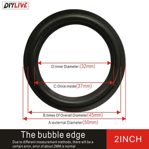 DIYLIVE-subwoofer de 2-3,5 pulgadas, accesorios de mantenimiento de altavoz con borde de espuma, anillo plegable, subwoofer (50-90mm) 2 2,5 3 3,5