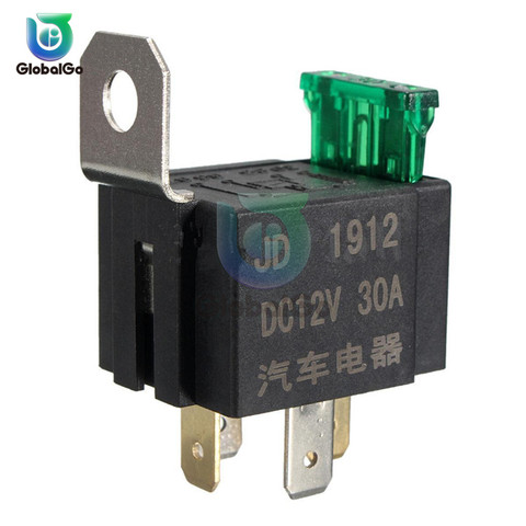 Relé de fusibles de 4 pines para coche DC12V 30A, relé fundido automático de encendido/apagado, DC 12V 30A 4 Pin 4 P SPST Metal ► Foto 1/6