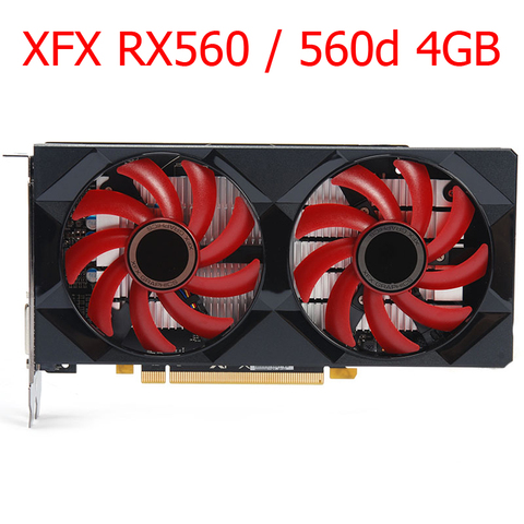 XFX-tarjetas gráficas RX 560, 4GB, GPU, AMD Radeon, RX560D, RX560, 4GB, tarjetas de pantalla de vídeo, mapa de Juegos de ordenador, PCI-E, X16, RX 560D, tarjeta usada ► Foto 1/6