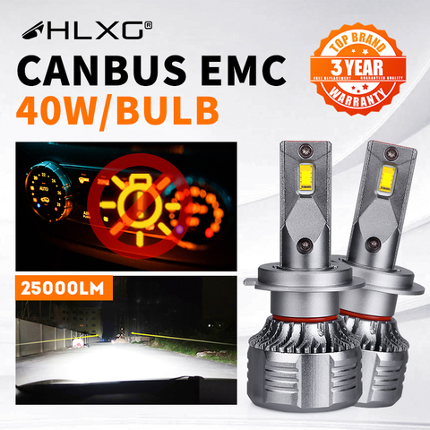 HLXG-bombillas LED Canbus h7 para faro delantero de motocicleta, lámpara antiniebla automática de alta potencia, 25000LM, 12V, 24V, 2X, H4, H11, HB4, 9006, HB3, 9005 ► Foto 1/6