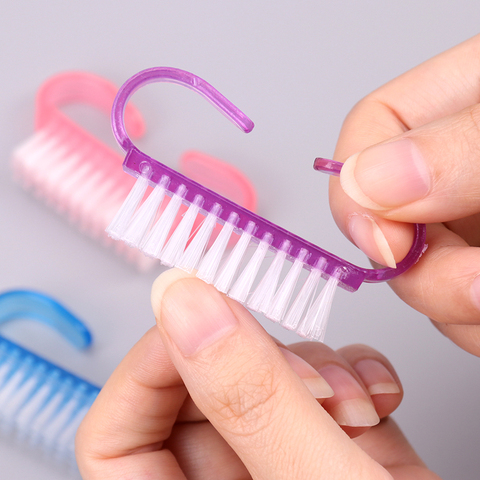 1 ud. De cepillo de limpieza de uñas, Lima, manicura, pedicura, suave, elimina el polvo, pequeño ángulo, utensilios transparentes para el cuidado de las uñas ► Foto 1/6