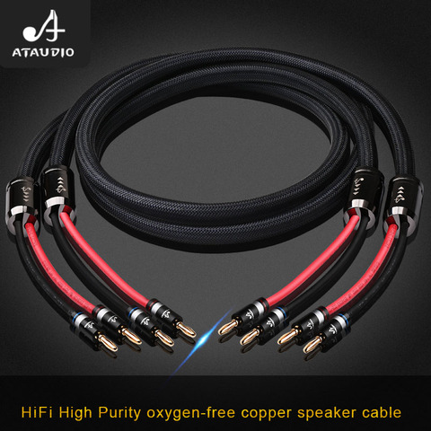 ATAUDIO-Cable de altavoz Hifi 6N OFC, alta calidad, para conectar amplificador y caja de altavoz ► Foto 1/5
