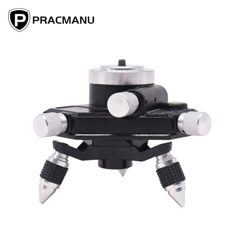 Pracmanu-Soporte de trípode metálico de rotación ajustable, Base para nivel láser de interfaz de 1/4