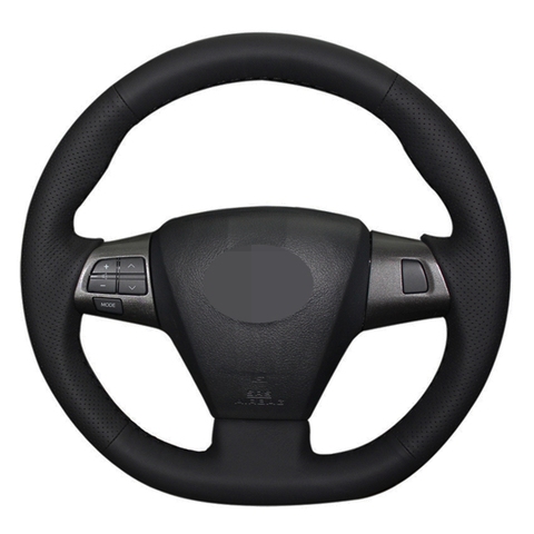 Protector para volante de coche DIY a mano negro de punto de cuero genuino para Toyota Corolla 2011 a 2012 de 2013 RAV4 2011, 2012 ► Foto 1/6