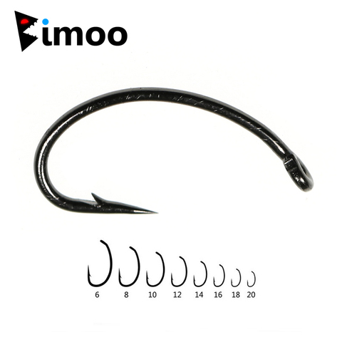 Bimoo-anzuelos curvo para pesca, 50 Uds., atado de moscas, Scud, ninfa, Caddis, Midge, gambas, moscas, tamaño de anzuelos de pesca #8 #10 #14 #16 ► Foto 1/6