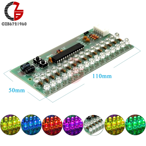 16 LED de doble canal de señal MCU patrón de pantalla ajustable LED VU medidor LED indicador de nivel Audio música Módulo de ecualización DC 6 V 12 V ► Foto 1/6