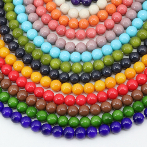 Abalorios redondos de vidrio para mujer, cuentas sueltas de 8mm para pintura al horno, color caramelo, diy, collar/pulsera, accesorios, 15 pulgadas, B3250 ► Foto 1/6