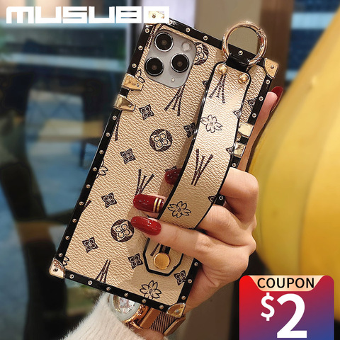 Musubo-funda de lujo para teléfono móvil, protector cuadrado suave para IPhone 11 12 Pro Max XS XR X 8 7 Plus SE 2022 ► Foto 1/6