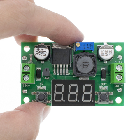 Módulo reductor de DC-DC LM2596 DC/DC 4,0 ~ 40V a 1,25-37V, regulador de tensión regulable con voltímetro LED ► Foto 1/6