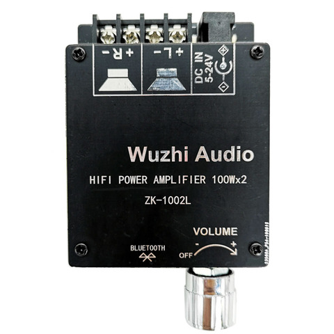 Placa amplificadora Digital de Audio inalámbrica, amplificador estéreo con Bluetooth 5,0, ZK-1002L, 100 wx2, 24V DC 12V ► Foto 1/3