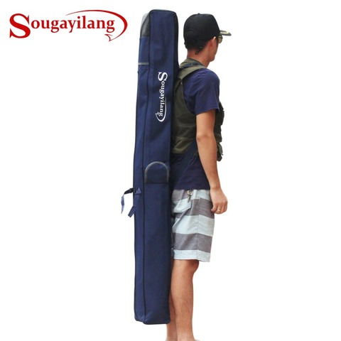Sougayilang 1,6/1,7 m plegable portátil impermeable 1/2 capa caña de pescar portador de lona herramientas de caña de pescar bolsa de almacenamiento ► Foto 1/6