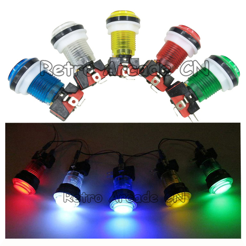 Botón pulsador Led para Arcade, botones transparentes con microinterruptor, accesorios de armario, envío gratis, 33mm ► Foto 1/6