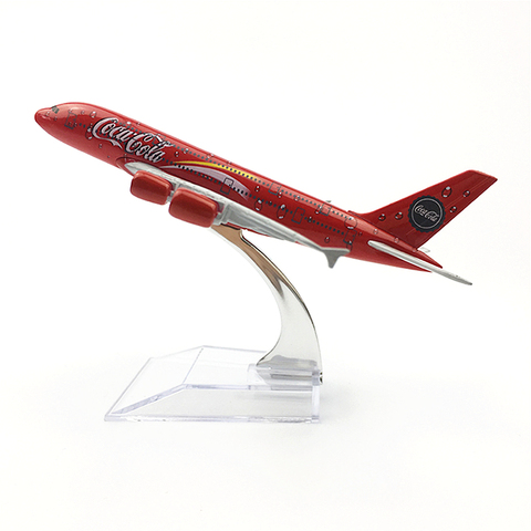 Avión de aleación de Metal de 16cm para niños, modelo de avión, decoración, avión, regalo de Navidad, coleccionable, COLA, Airbus A380, escala 1:400 ► Foto 1/6