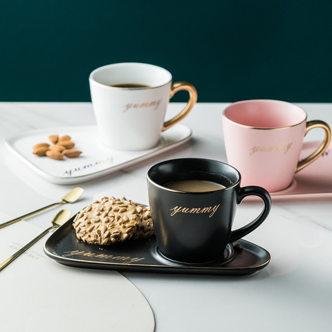 Phnom Penh-taza de café y platillo con cuchara Dim Sum, vajilla de té de la tarde, bandeja creativa ligera de lujo, taza de café de estilo europeo ► Foto 1/6