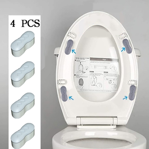 4 unids/set junta de tapa de asiento de inodoro autoadhesiva para el hogar, jardín, mercancías domésticas, productos de baño ► Foto 1/6