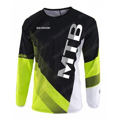 2022 ciclismo Jersey hombre Jersey de la bicicleta de montaña Camiseta de manga larga de Motocross BMX DH MTB camiseta abajo Tops deportes racing negro blanco ► Foto 1/6