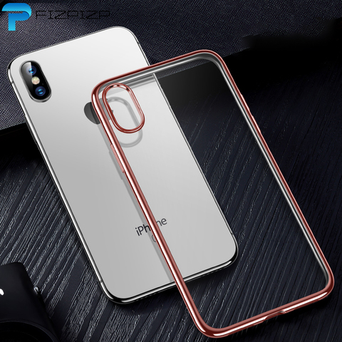 Funda blanda de TPU galvanizado para iPhone, carcasa transparente de silicona para iPhone 12 Mini 11 Pro 7 8 Plus 6 6S, XS Max XR X ► Foto 1/6