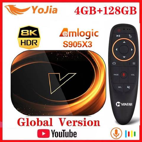 Vontar X3 inteligente 8K TV caja Android 9,0 Amlogic S905X3 Max 4GB RAM 128GB ROM Set TOP Box 1000M Dual Wifi Youtube reproductor de medios ► Foto 1/6