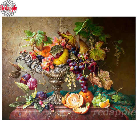 Pintura de diamante artesanal para Decoración de cocina, mosaico bordado de diamantes, bordado de frutas, patrón de vida muerta, pintura artística DIY ► Foto 1/6