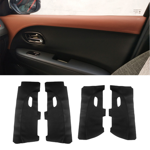 Panel de manija de puerta delantera y trasera de coche, cubierta de cuero de microfibra, embellecedor protector con accesorios de montaje, para Honda XRV Vezel H-RV ► Foto 1/6