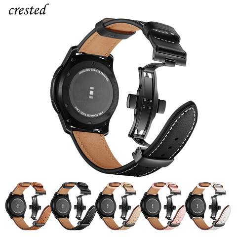 Correa de cuero italiana para reloj samsung galaxy 46mm, correa de engranaje s3 frontier, correa de reloj 22mm, pulsera Huawei, reloj gt 2, Correa 46mm 22 ► Foto 1/6