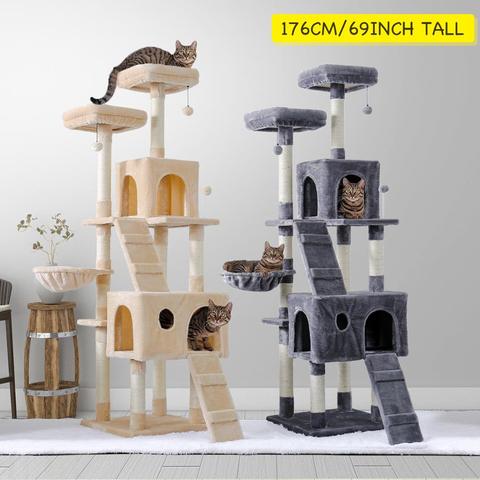 Árbol rascador de madera para gatos, árbol de escalada, torres, Gato, varios niveles, envío rápido a domicilio ► Foto 1/6