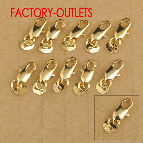 Broche de langosta de oro amarillo de 18K, conector GF para joyería, collar, pulsera, etiqueta estampada 18KGF, 10 Uds., precio de fábrica ► Foto 1/1