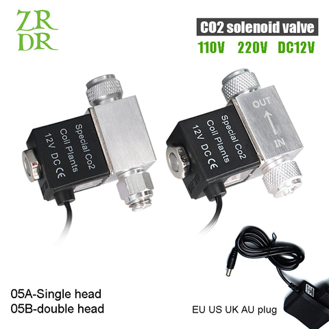 ZRDR-regulador de válvula solenoide Co2 para acuario, 110V-220V, válvula magnética eléctrica para pecera, DC12V, baja temperatura ► Foto 1/6