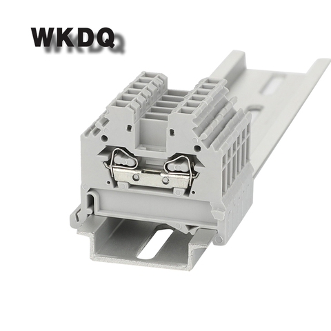 10 Uds 280-101 cables conductores Din Rail Cableado Universal resorte abrazadera bloque de terminales 2 conectores de conductos 32A entrada lateral ► Foto 1/6