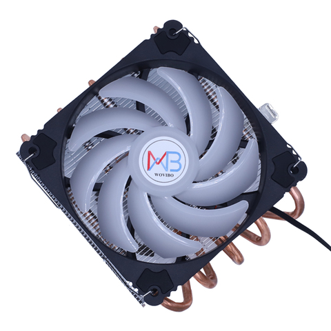 Ventilador de radiador RGB para CPU, bajo perfil, Pwm, 4 pines, 130W, LGA, 1150, 1151, 1155, 1156, 1366, v3, x79, x99, AM3, AM4, 5, Ultra delgado ► Foto 1/6