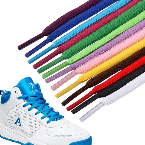 Cordones deportivos para hombre y mujer, cordones semicirculares planos de color, adecuados para todos los zapatos, cordones redondos, 23 colores, 1 par ► Foto 1/6